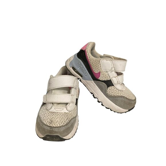 Nike Air Max System Baby Trainers Toddler size 6C White Pink Blue Mesh Sneakers - Picture 1 of 8